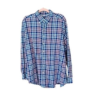 VINEYARD VINES • XXL men's plaid Whale Tucker shirt button-down red white blue
